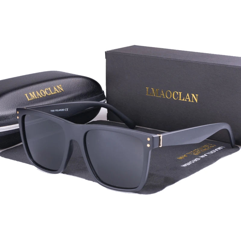 BRAND DESIGN Classic Polarized Sunglasses Men Women Driving Square Sun Glasses Male Goggle UV400 Gafas De Sol TR90