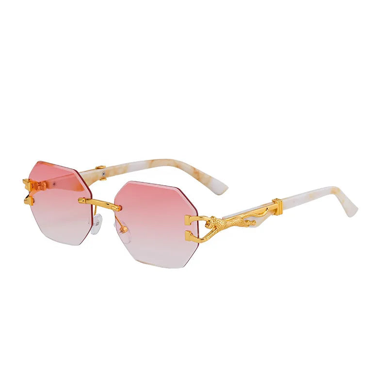 new rimless sunglasses UV400 fashion square metal glasses for men women designer unisex brand sun glasses shades for outdoor