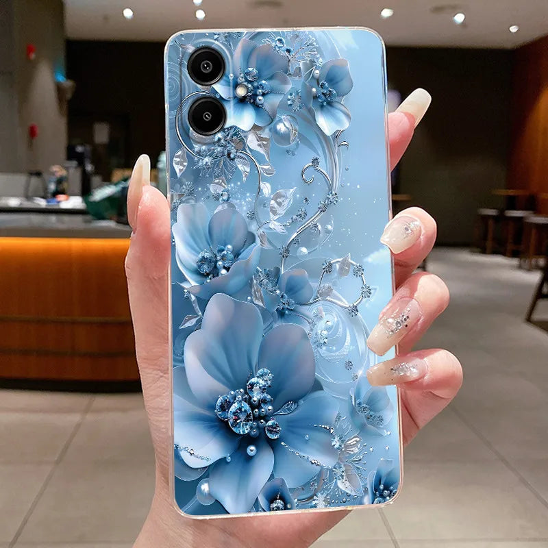 For Samsung A07 2025 Clear Phone Case Luxury Butterfly Flowers Casing For Samsung Galaxy A07 SamsungA07 A 07 Silicone Back Cover