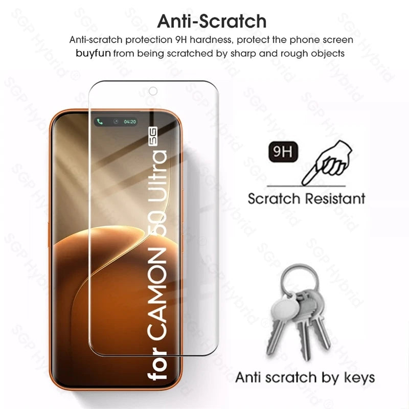 4-1Pcs 9D Curved Tempered Glass for Tecno Camon 50 Ultra Pro 5G 4G Case Screen Protector on Camon50Ultra Camon50Pro HD Cover