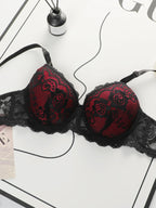 The Best-selling Sexy Gathering Style Lace Flower Adjustable Shoulder Strap Two-piece Set For Women's Underwear A3129