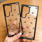 Black Bowknot Phone Case For Samsung Galaxy S26 Ultra Case A16 A56 5g A17 A55 A54 A36 A07 A06 S25 Ultra S24 FE S23 Lanyard Cover