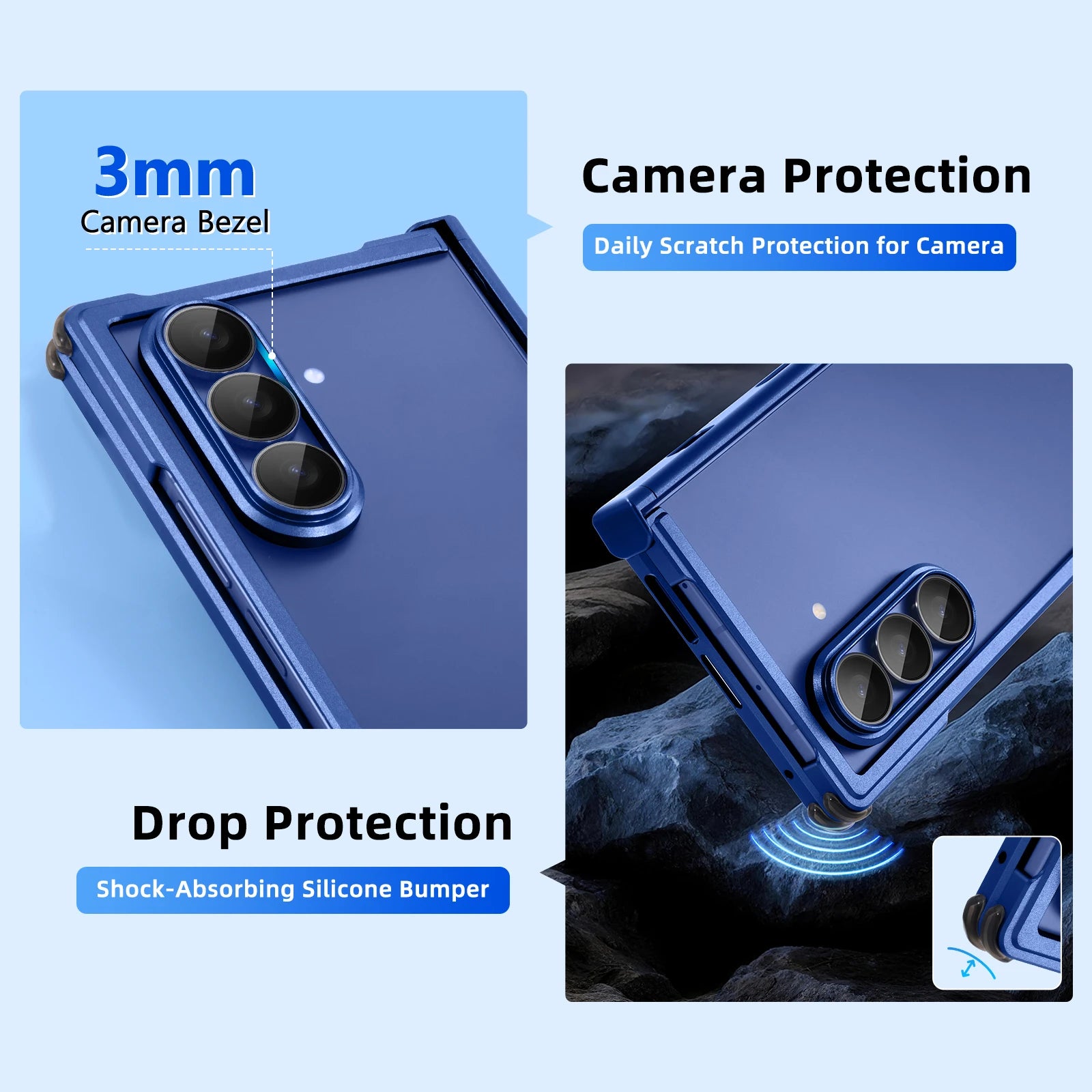 Eary Frameless Case for Samsung Galaxy Z Fold 7 Minimalist Aluminum Phone Cover Compatible for Magsafe Original Feel Metal Shell