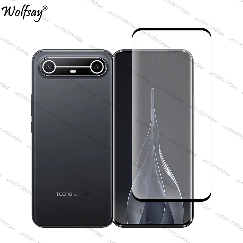 Curved Edge Tempered Glass For Tecno Spark Slim Screen Protector For Tecno Spark Slim Glass For Tecno Spark Slim Glass 6.78 inch