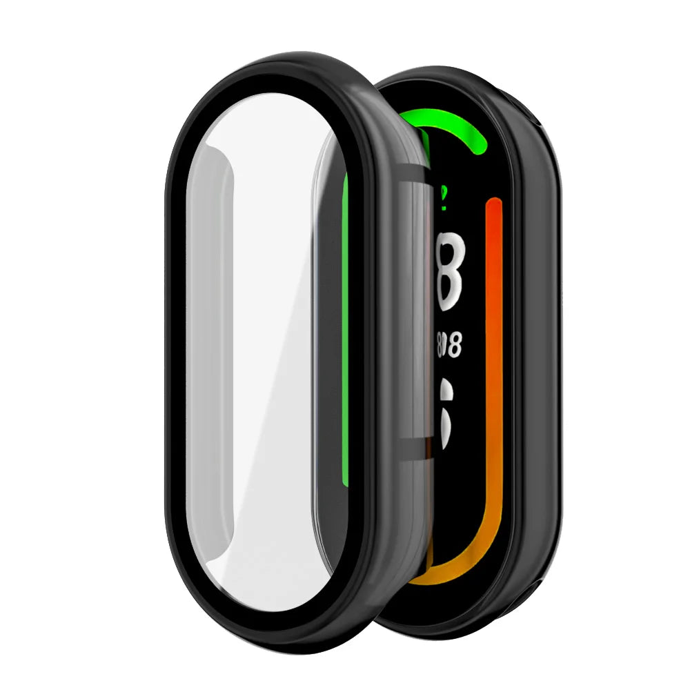 Tempered Glass+PC Case For Xiaomi Mi Band 10 9 8 Cover Shockproof Full Hard Screen Protector Xiaomi Smart Band 10 9 Accessories