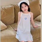 Girls' Summer Cotton Dresses Children's Fashion Dresses Thin Girls' Halter Dresses Children's Flower Dresses Dot Dresses Plaid D
