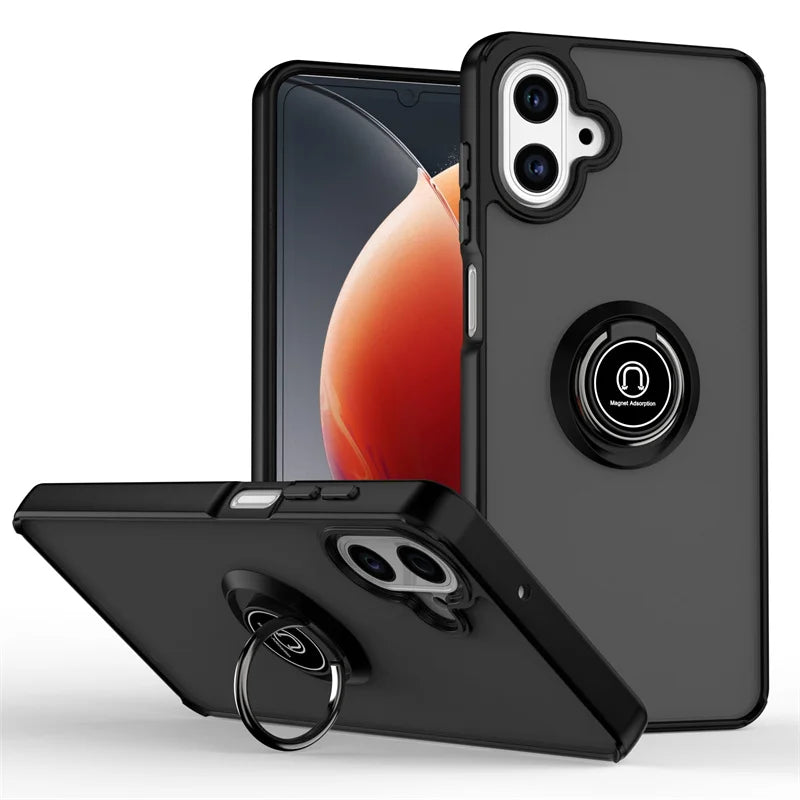 Armor Funda For Samsung Galaxy A07 4G Case Magnetic Ring Stand Holder Coque For Galaxy A 07 GalaxyA07 Hard PC Matte Back Cover
