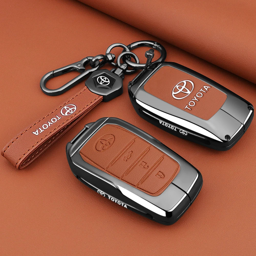Car Key Fob Case Cover Shell for Toyota C-HR Hilux Fortuner Land Cruiser 200 Camry Corolla Crown RAV4 2023 2024 2025 Accessories