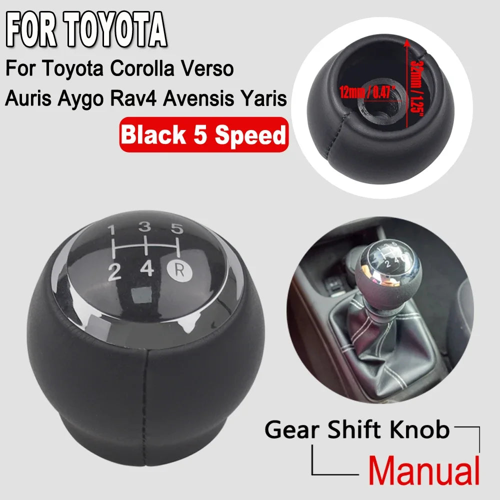 Car 5/6 Speed Lever Gear Stick Shift Knob Head For Toyota Corolla Verso Auris Yaris RAV4 2007 2008 2009 2010 2011 2012 2013