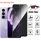 For Itel City 100 Anti Spy Privacy Tempered Glass Screen Protector Compatible For Itel City100 Full Cover Screen Phone Film