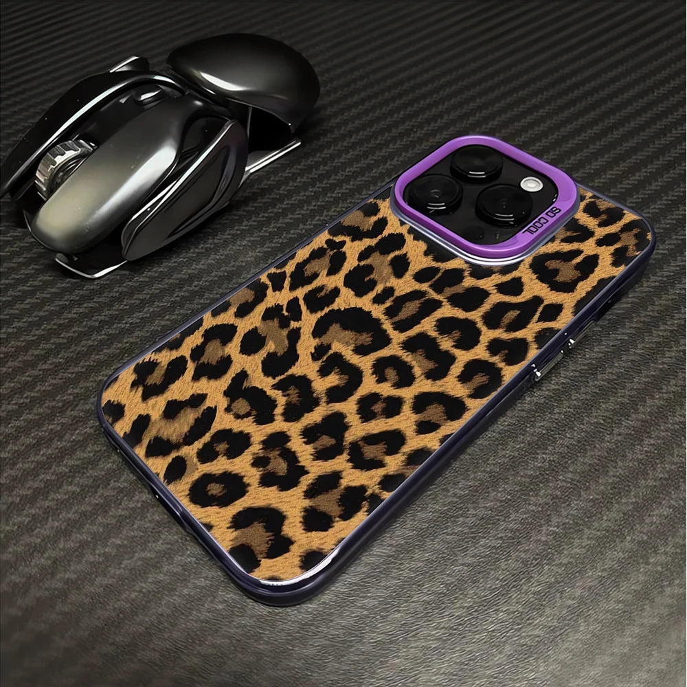 Full-screen leopard print black vitality shell Phone Case for iPhone 16 Pro Max 15 14 13 12 11 Pro MAX Matte Back Case Cover