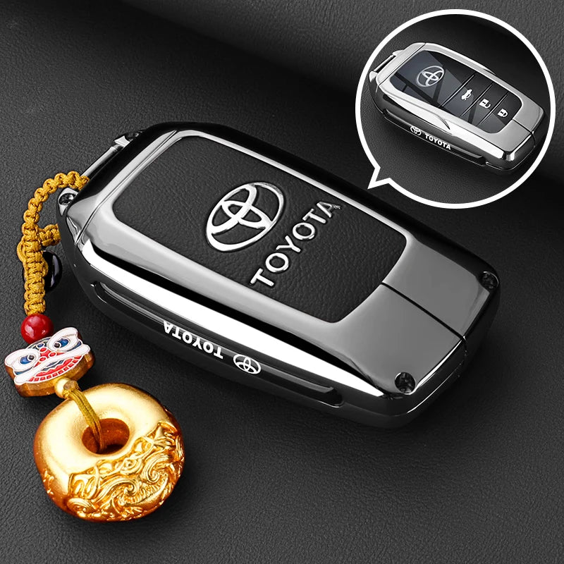 Alloy Car Remote Key Case Cover Protect Shell Bag For Toyota Prius Camry Corolla CHR C-HR RAV4 Altis Land Cruiser Prado Avalon