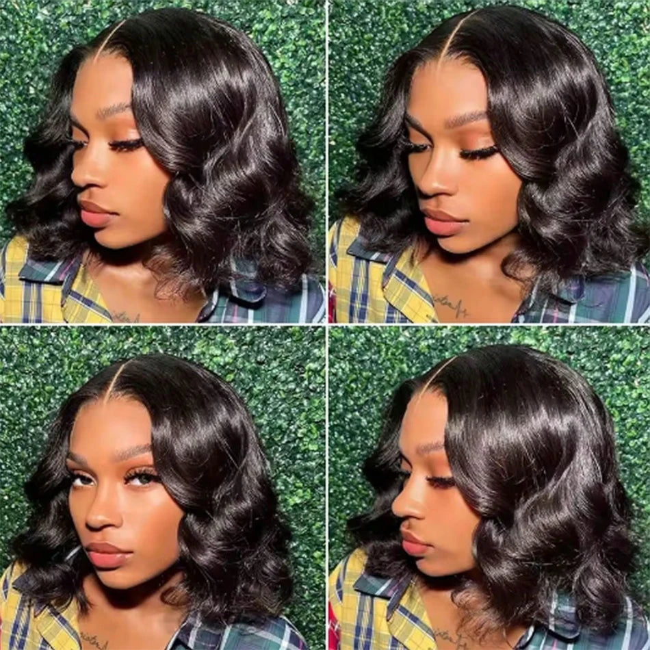 Body Wave Bob Wig 13x4 HD Transparent Lace Frontal Wig Pre Plucked Natural Hairline With Baby Hair Wear and Go Glueless Wigs