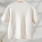 Women Lemon Pattern Knit Cardigan Cute Short Sleeve Button Down Sweater Vest Top New in Aesthetic Fruit Pattern