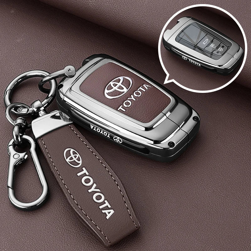 Alloy Car Remote Key Case Cover Protect Shell Bag For Toyota Prius Camry Corolla CHR C-HR RAV4 Altis Land Cruiser Prado Avalon