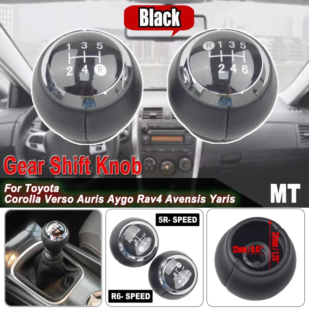 Car 5/6 Speed Lever Gear Stick Shift Knob Head For Toyota Corolla Verso Auris Yaris RAV4 2007 2008 2009 2010 2011 2012 2013