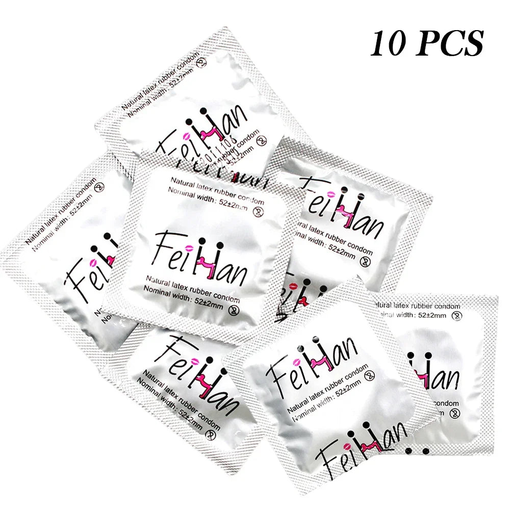 10/30/50pcs Condom 52mm Ultra Thin Cock Penis Sleeve Natural Latex Lubrication Contraception Supplies Adults Safer Sex Products