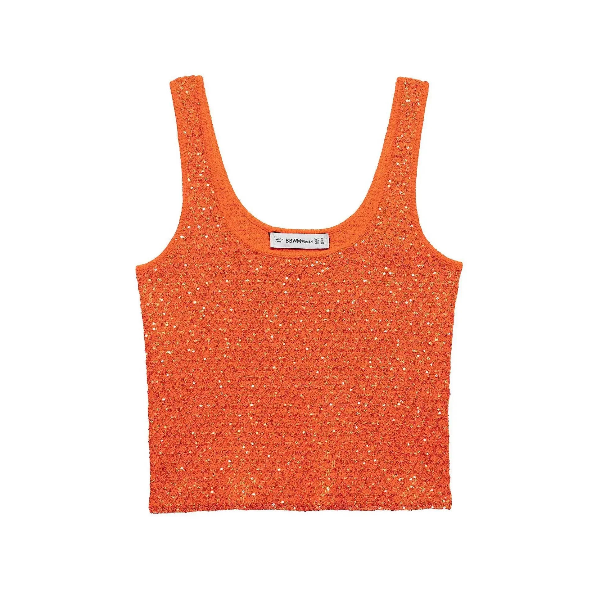 Sequin Knitted Women Top Coat Halter Vest Bead Round Neck Slim Fit Cardigan Short Blouse Knitwear Fashion Suspender Sweater Tank