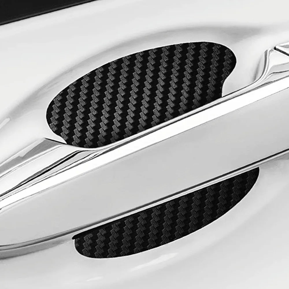 4pcs/Set Universal Car Door Handle Bowl Scratch Protective Sticker Automobiles Door Handle Carbon Fiber Protector Accessories