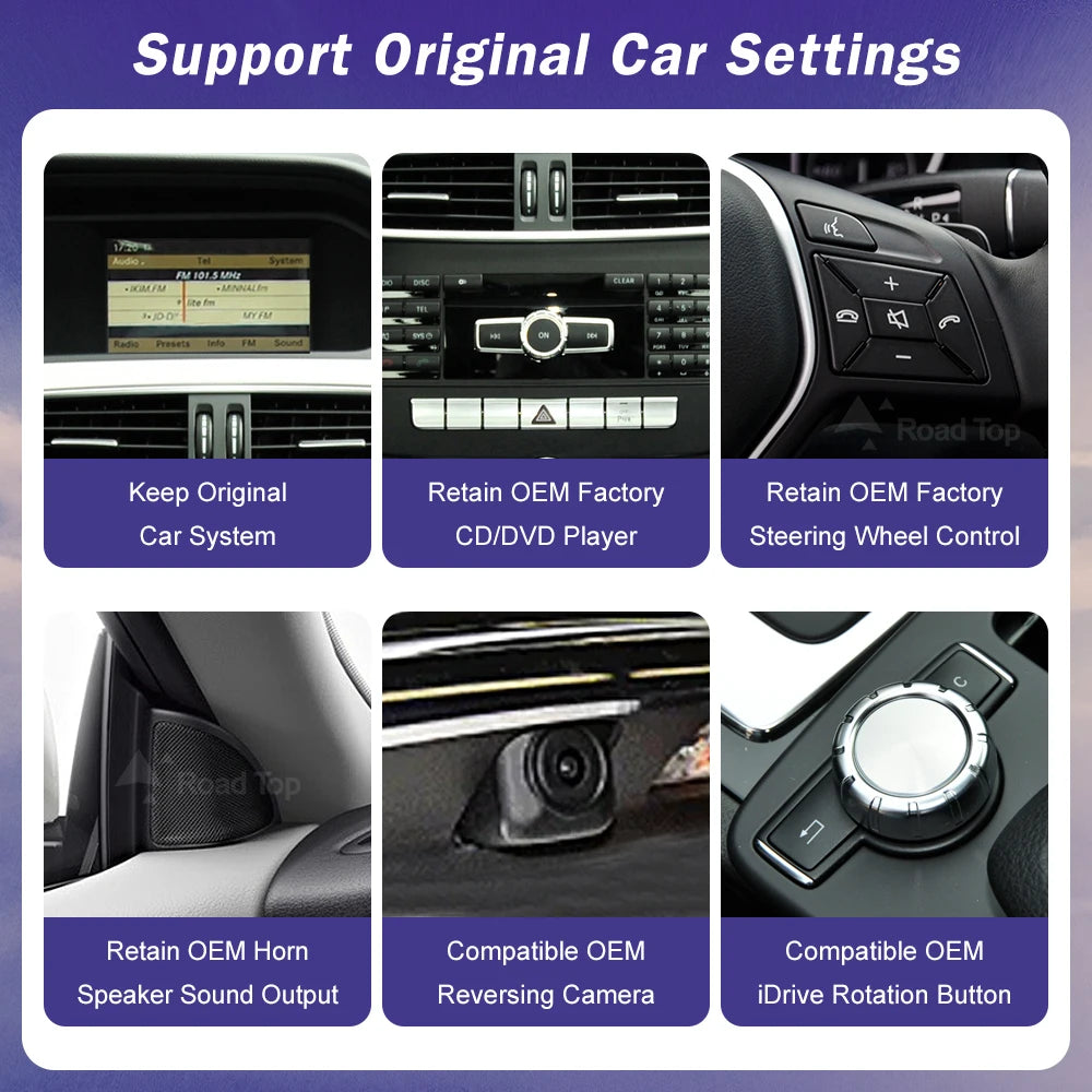 Wireless CarPlay Android Auto Touch Screen for Mercedes Benz A C Class W204 W176 GLA CLA 2011-2012 NTG4.5 Car Multimedia Player