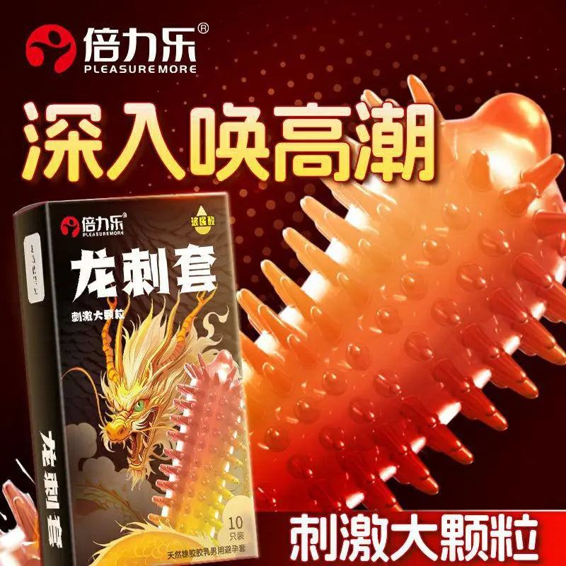10pcs Stimulation Condoms Adult Sex Toys For Men Large Particles Fama Penis Sleeves Erotic Products Sexual Ribbed Safer Condom