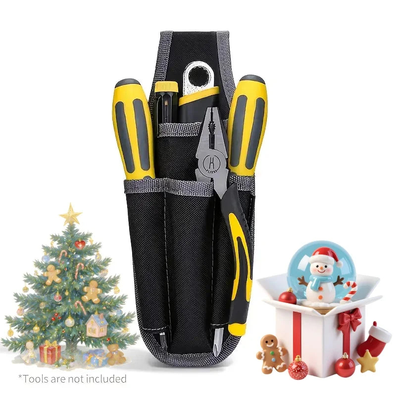1PC Portable Professional Tool Storage Bag - Hands-Free Black Waist Pack for DIY, Woodworking & Home Repair, Holiday Gift