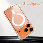 For Magsafe Transparent Phone Cases For iPhone 17 16 15 Pro Max 17Pro 16Pro Magnetic Clear Cover For iPhone17 14 13 Pro Max Case
