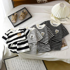 Children's Suit 2PCS Set New Summer Short Sleeve +Shorts Striped Boy Girl Child T-shirt Baby Clothes Children's Clothing