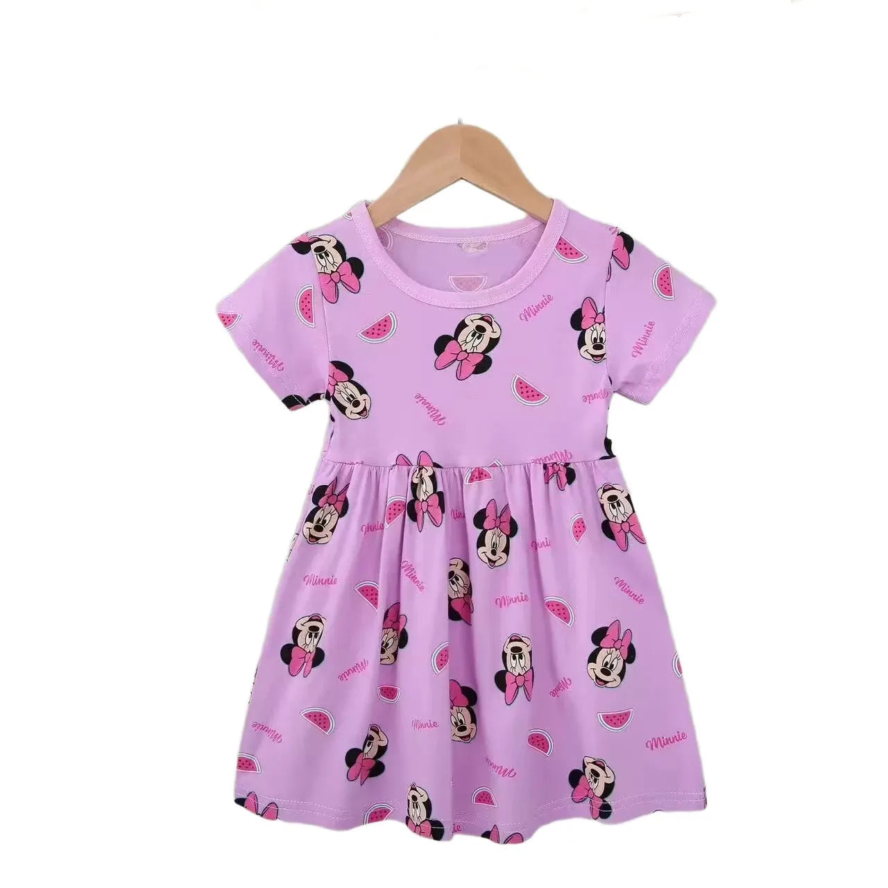 Summer Girl Short-sleeved Dress Cute Minnie Princess Style Casual Sundress for 2-6 years Kids Baby Version
