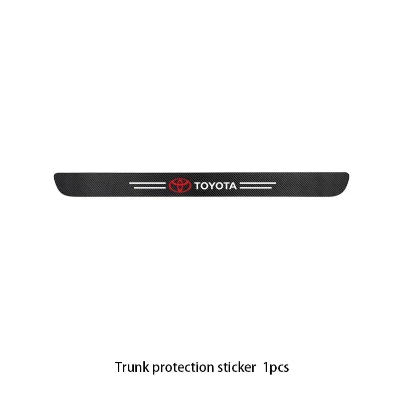 Car Logo Door Carbon Fiber Sill Protector Stickers for Toyota Yaris Corolla Auris Rav4 LandCruiser Vios LEVIN Camry Prado