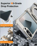 Eary for Samsung Galaxy Z Flip 7 6 Case for MagSafe 360°Rotatable Magnetic Kickstand Wireless Charging Anti Scratch Phone Cover