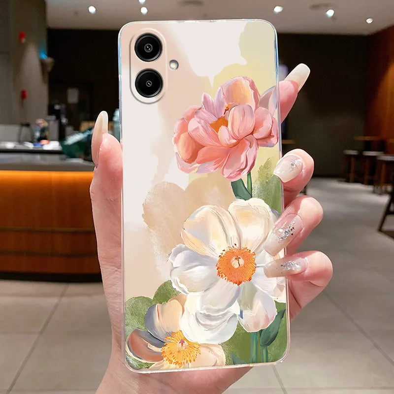 For Samsung A07 2025 Clear Phone Case Luxury Butterfly Flowers Casing For Samsung Galaxy A07 SamsungA07 A 07 Silicone Back Cover