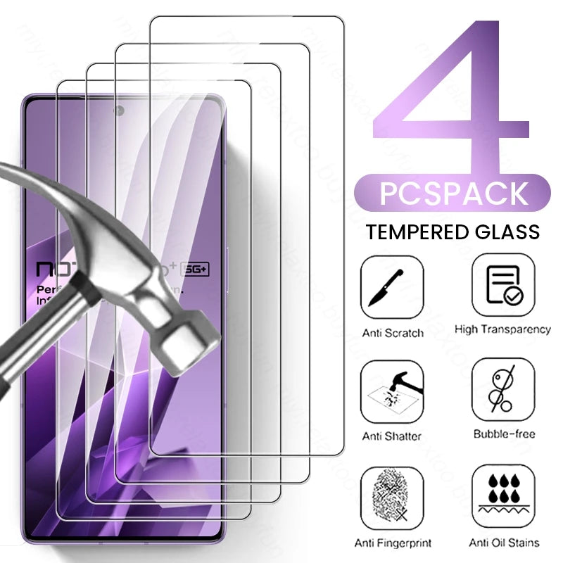 4Pcs 9H Tempered Glass For Infinix Note50 Note 50 Pro+ Pro Plus 50x Note50Pro 5G 4G Screen Protector Explosiof-Proof Sheet Film