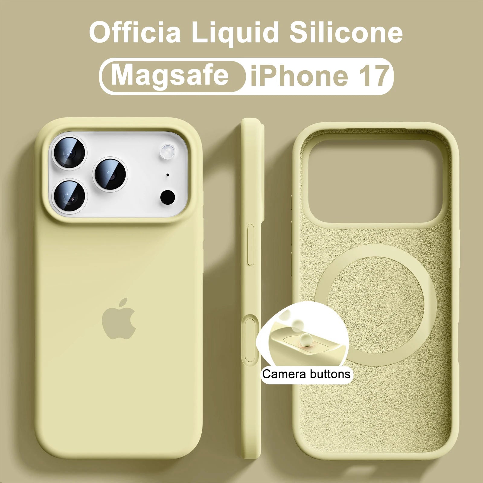 Official Solid Colour Liquid Silicone Magnetic Wireless Charging Phone Case For iPhone 17 Pro Max 16 15 14 13 Soft Bumper Cover