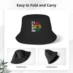 Unisex ItS In My Dna Ghana Flag Roots  Bucket Hat  Soft Fold Fisherman Hats Summer Casual Fishing Caps Outdoor Design Sun Hat