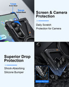 Eary Aluminium Metal Case for Samsung Galaxy Z Fold 7 w/ 360°Rotatable Magnetic Stand Frameless Bumper Shockproof Phone Cover