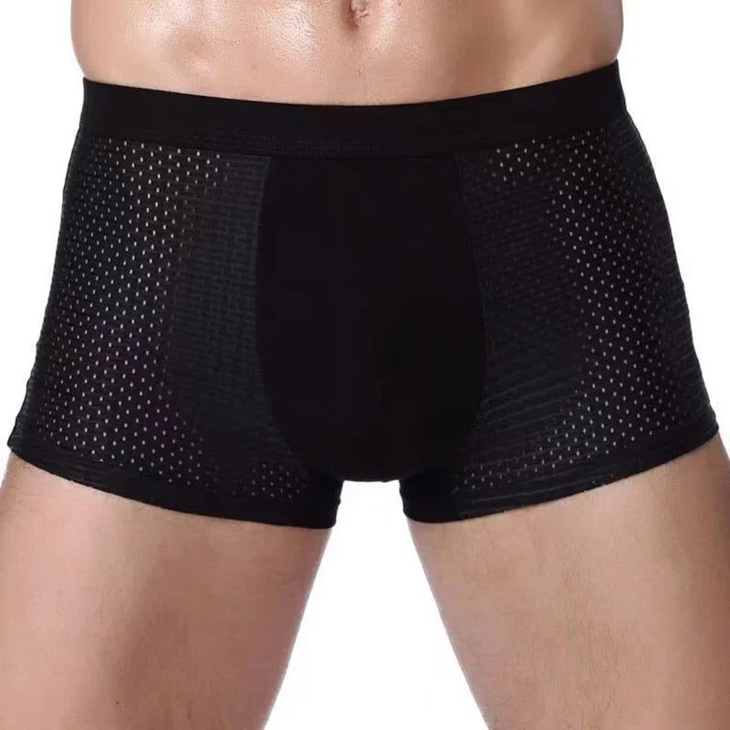 1/4pcs Men's Panties Ice Silk Mesh Men Underwear Breathable Men's Underpant Fashion Panties Male Solid Color Boxer Shorts