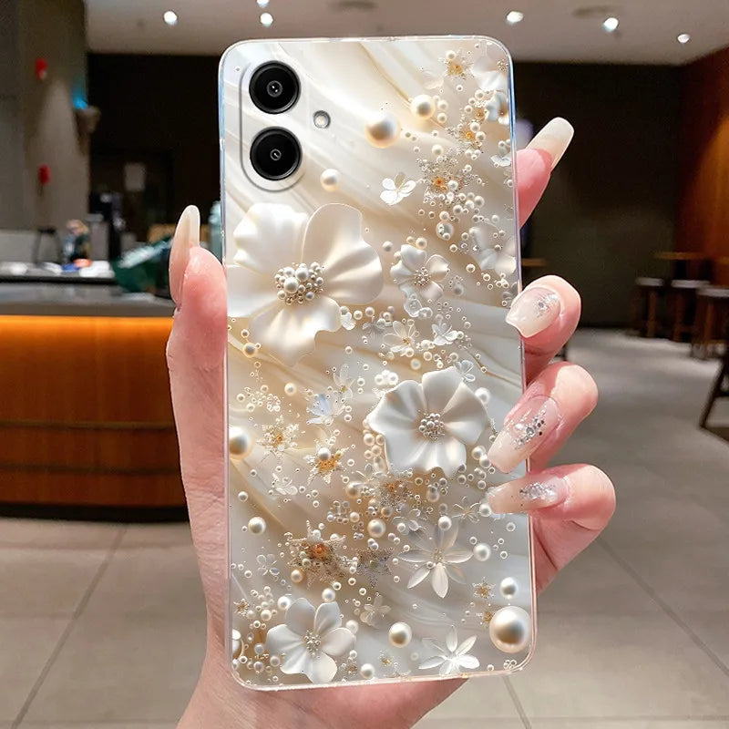 For Samsung A07 2025 Clear Phone Case Luxury Butterfly Flowers Casing For Samsung Galaxy A07 SamsungA07 A 07 Silicone Back Cover