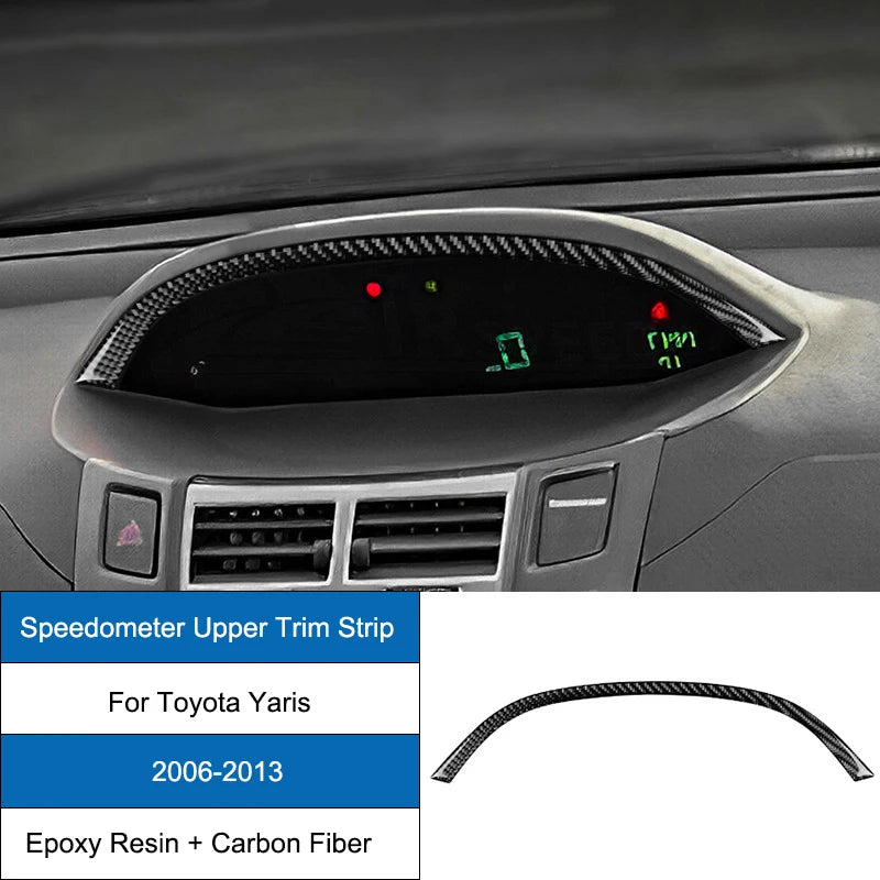 Carbon Fiber Epoxy Coated Interior Gear Shift Panel Trim Cover Sticker For Toyota Yaris 2006 2007 2008 2009 2010 2011 2012 2013
