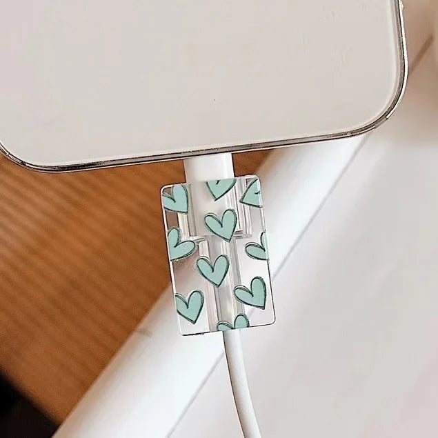Panda Cat Dog Lucky Butterfly 5pcs Charging Data Cable Protector Winder Accessories For iPhone 18/20w Charger Protective Cover