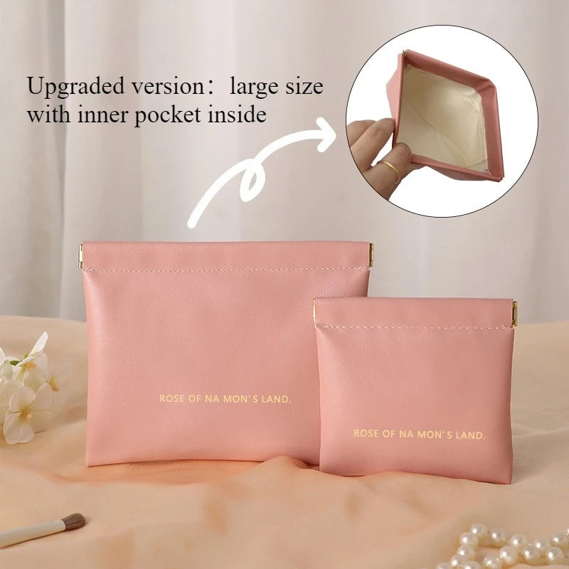 Portable Mini Transparent Storage Bag with Zipper Multifunctional Headphone and Charger Case Travel Accessories with Keychain