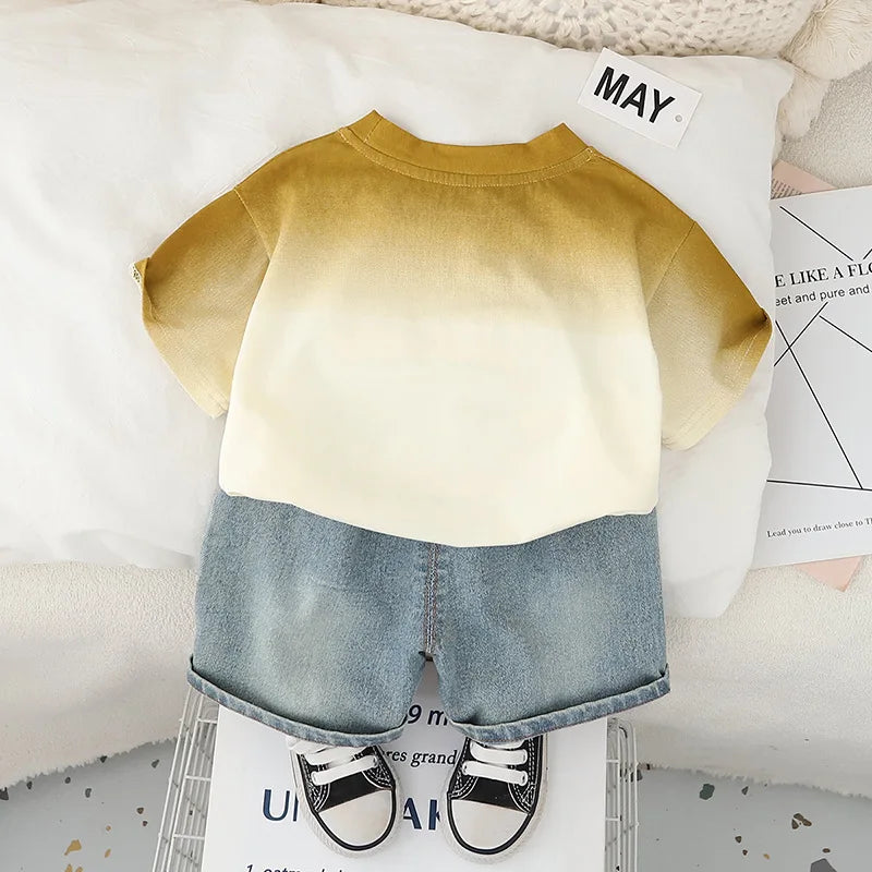 New Summer Baby Boys Clothes Sets Fashion Cotton Letter Printing T-shirts+Tooling Shorts 2pcs Kids Outfits for Infant Tracksuit