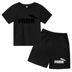 Kids  Fashion Two-Piece  Summer Sports brand Short-Sleeve Boy Girl 3-13Yrs  T-shirt +Shorts clothes