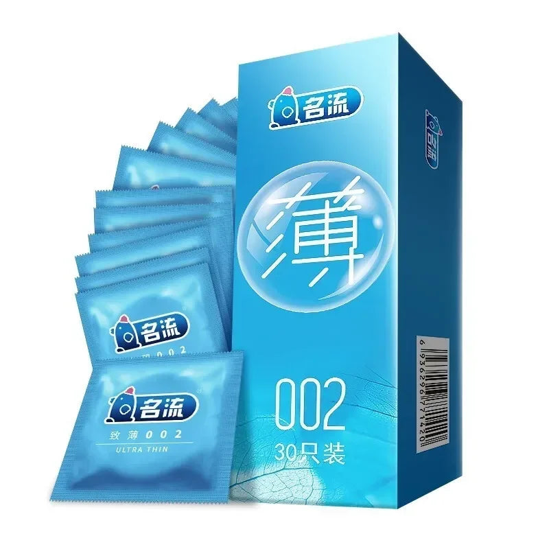 30/24 Pcs 4 Types Condoms Natural Latex Adult Safer Super Lubricated Ultra Thin Penis Sleeve Contraception for Men Sex Toys