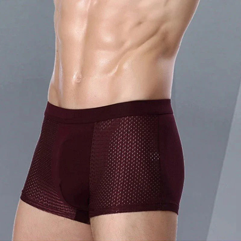 1/4pcs Men's Panties Ice Silk Mesh Men Underwear Breathable Men's Underpant Fashion Panties Male Solid Color Boxer Shorts