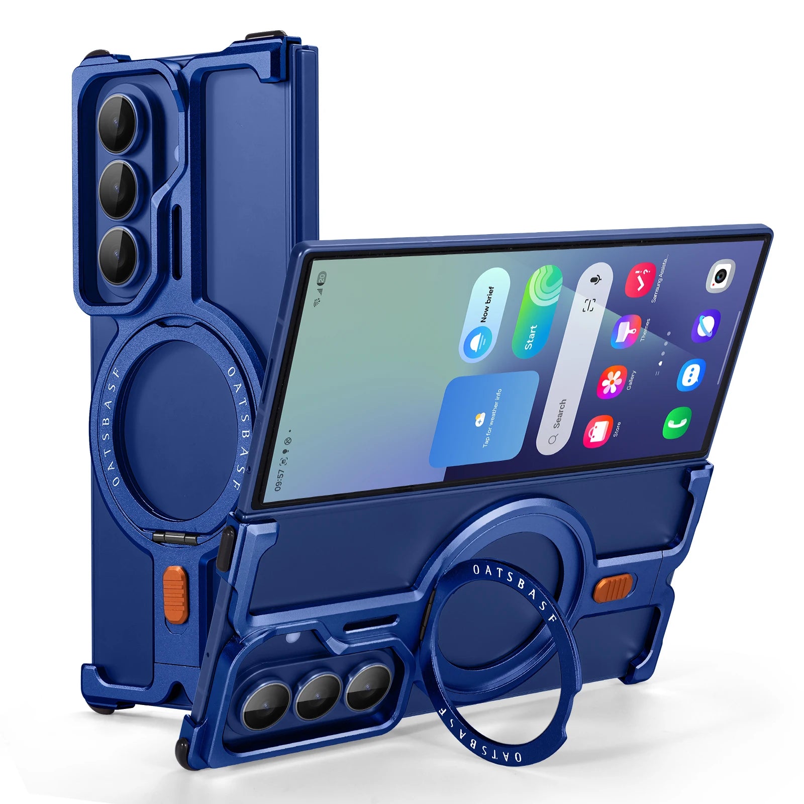 Eary Frameless Case for Samsung Galaxy Z Fold 7 for Magsafe 360°Rotation Stand Magnetic Wireless Charging Aluminum Phone Cover