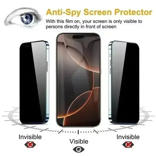 3Pcs Dust Free Installation Privacy Screen Protector For iPhone 17 Pro Max 16 11 14 13 12 15 16E Air Mini SE XR Anti-spy Glass
