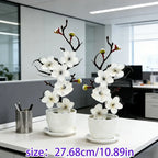 2Pcs Realistic Cream White Wintersweet Artificial Flowers, All-Season Faux Flowers for Holiday Home DIY Decor (No Vase)