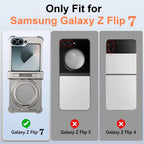 Eary Frameless Case for Samsung Galaxy Z Flip 7 with 360°Rotatable Magnetic Stand Metal Phone Case Shockproof Protective Cover