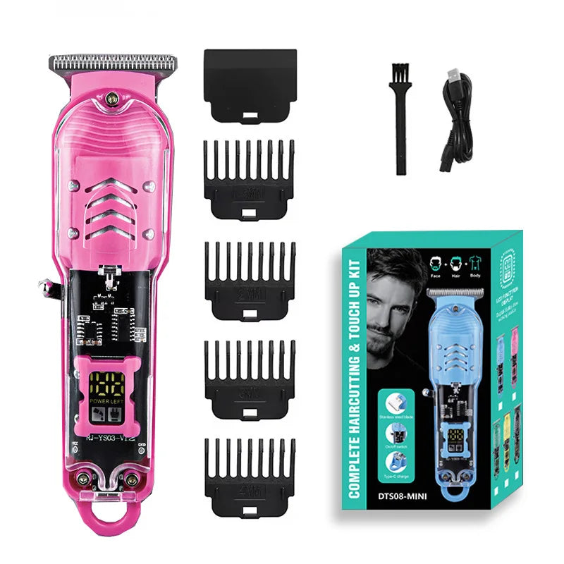 Hair Cut Machine Rechargeable Hair Clippers Transparent Professional Clippers Electric Hair Trimmers Shaver for Men